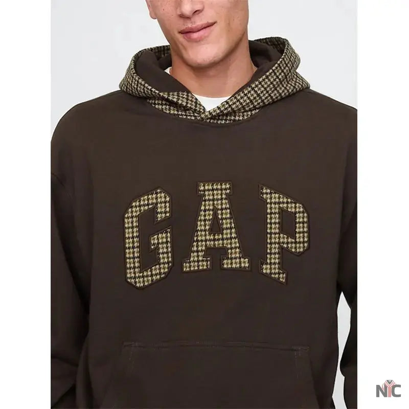 Gap Houndstooth Logo Hoodie Clanton Jacket