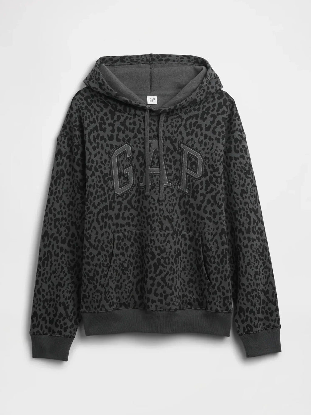 Gap Logo Charcoal Leopard Hoodie Clanton Jacket