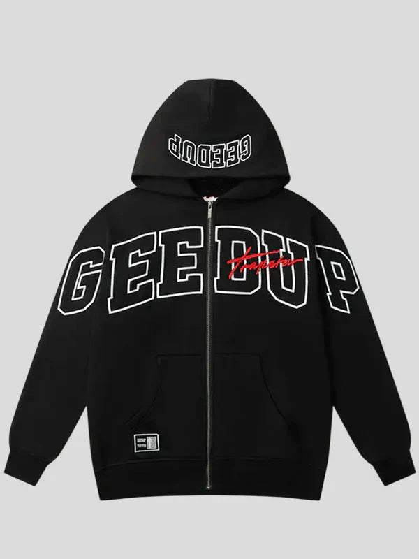 Geedup x Trapstar Black Hooded Jacket Clanton Jacket