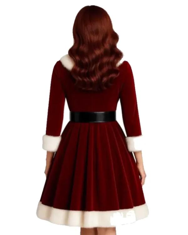Mrs. Claus Red Velvet Christmas Dress