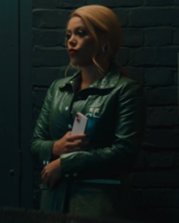 Wild Cherry S01 Nicôle Lecky Green Leather Coat