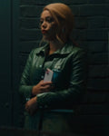 Wild Cherry S01 Nicôle Lecky Green Leather Coat