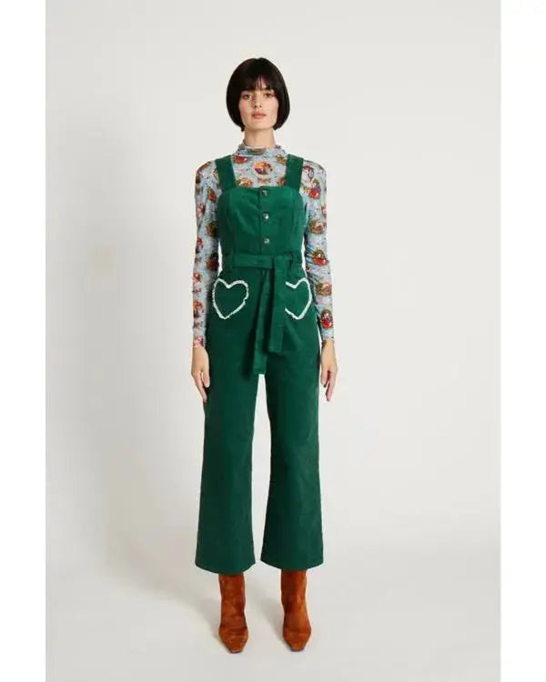 Girl Meets Farm S15 Molly Yeh Green Heart Pocket Jumpsuit