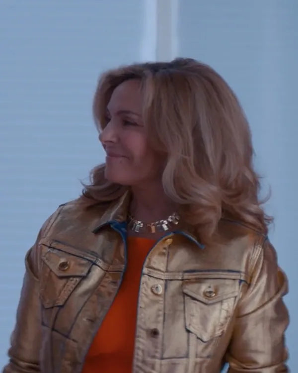 Glamorous 2023 Kim Cattrall Golden Jacket
