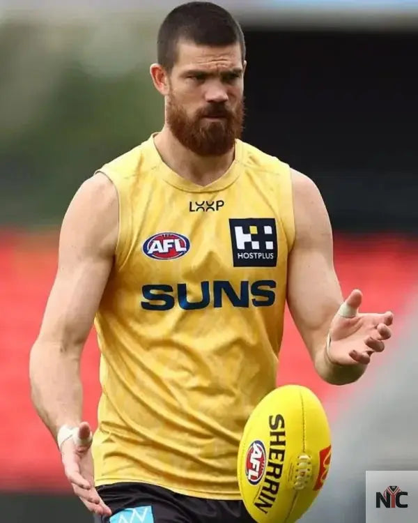 Gold Coast Suns AFL Training Session Yellow Jersey Clanton Jacket