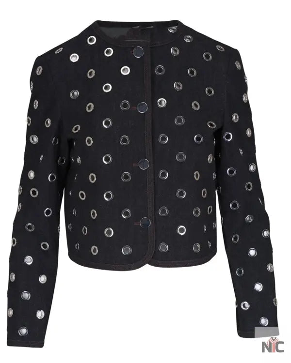 Good Morning America Joy Behar Black Grommet Jacket Clanton Jacket