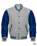 Gray And Blue Varsity Jacket Clanton Jacket