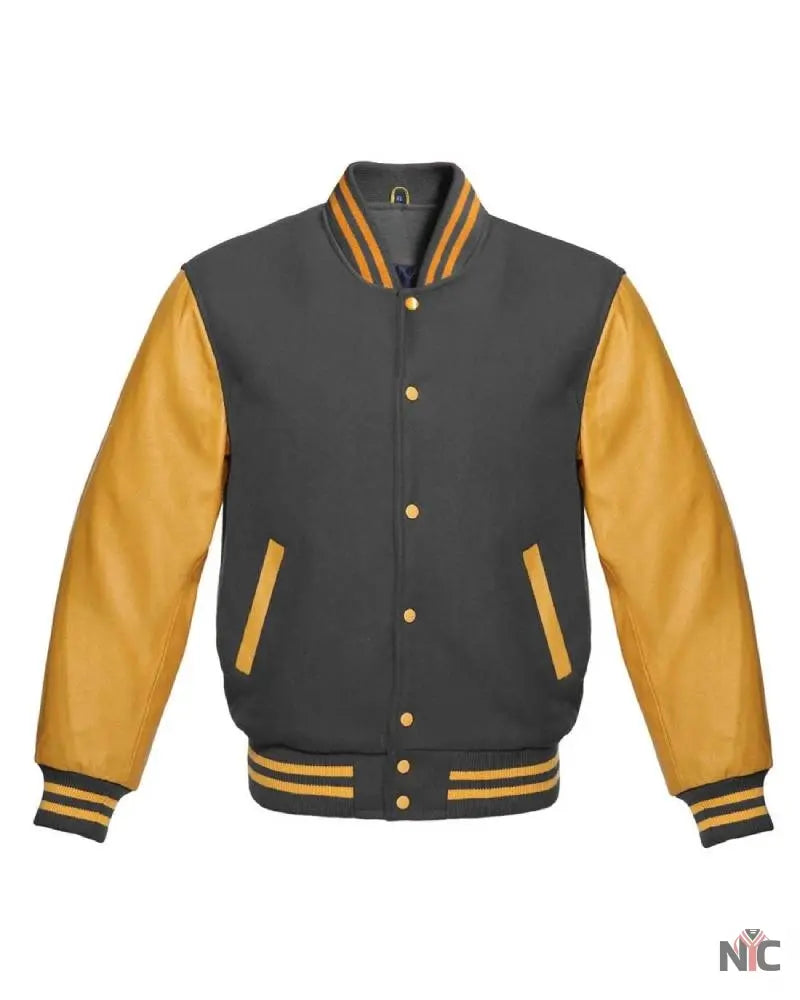Gray And Gold Varsity Jacket Clanton Jacket