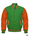 Green And Orange Varsity Jacket Clanton Jacket