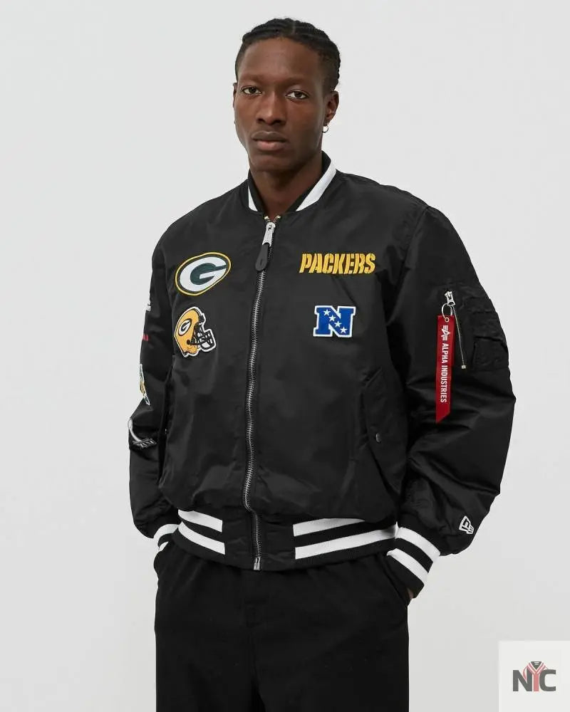 Green Bay Packers Alpha Industries MA-1 Bomber Jacket Clanton Jacket