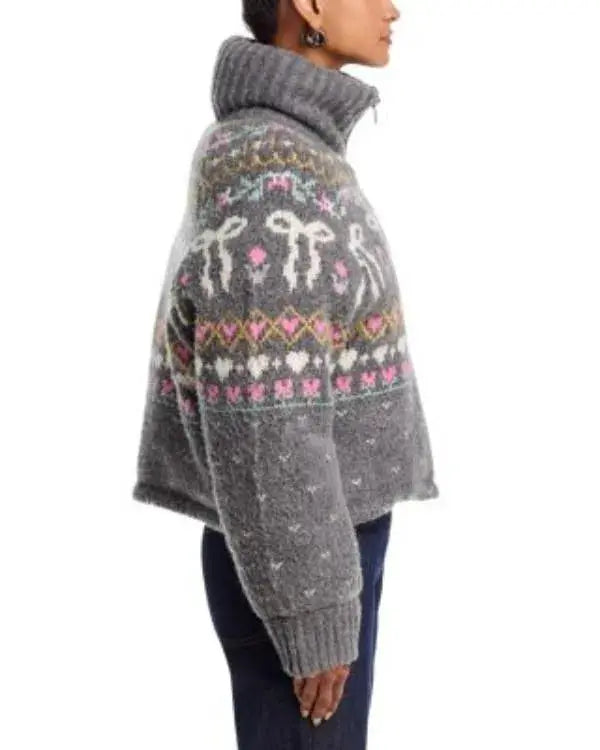 Grey Dream Chaser Fair Isle Puffer Jacket