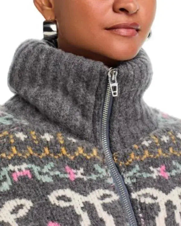 Grey Dream Chaser Fair Isle Puffer Jacket