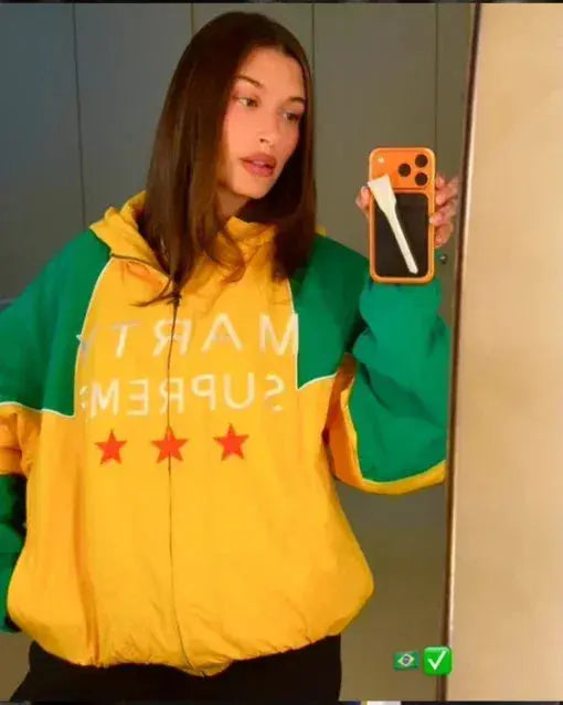 Hailey Bieber Marty Supreme Jacket