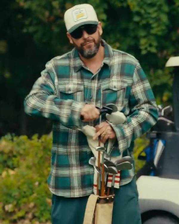 Happy Gilmore 2 Adam Sandler Green Plaid Shirt Clanton Jacket