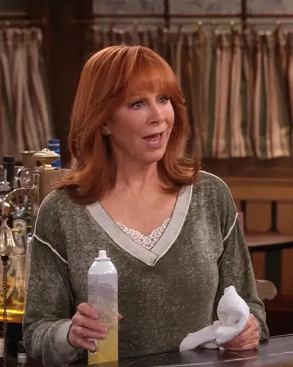 Happys Place S02 Reba McEntire Grey V-Neck Sweatshirt