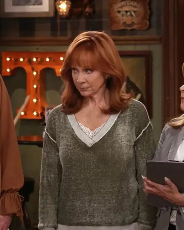 Happys Place S02 Reba McEntire Grey V-Neck Sweatshirt