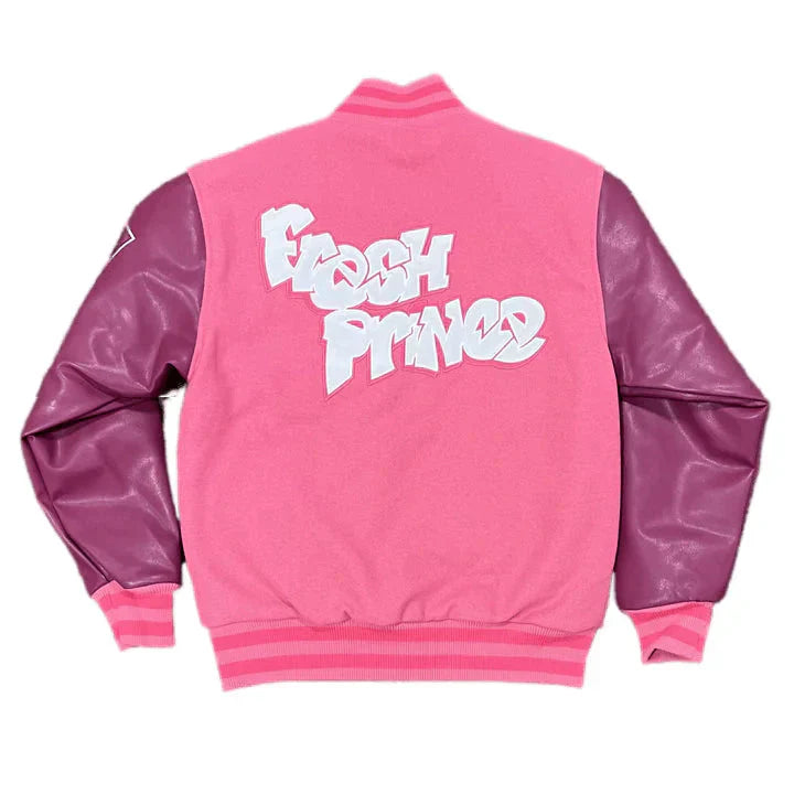 Fresh Prince Belair Academy Pink Varsity Jacket Clanton Jacket