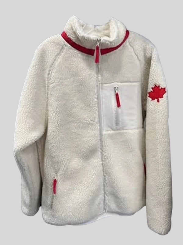 Heated Rivalry Hudson Williams Canada White Fleece Jacket WorthVee
