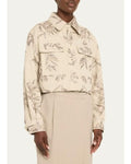 Herbarium Paillette Embroidered Cropped Jacket Clanton Jacket