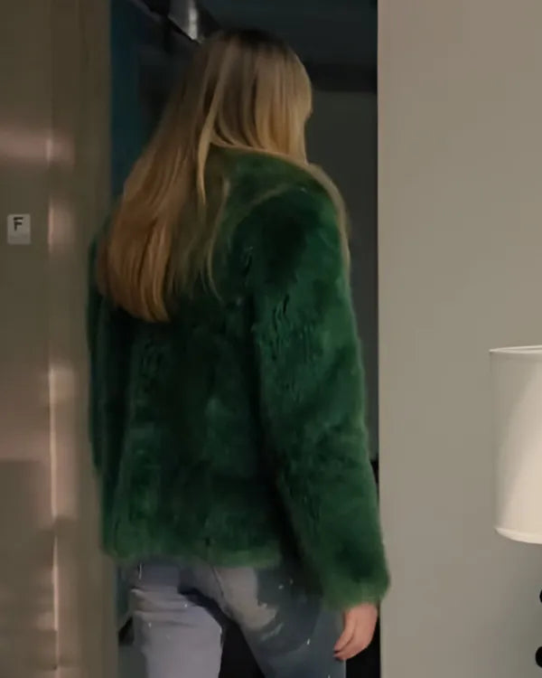 High Potential 2024 Kaitlin Olson Green Fur Coat