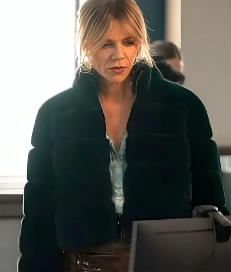 High Potential Kaitlin Olson Green Fur Jacket
