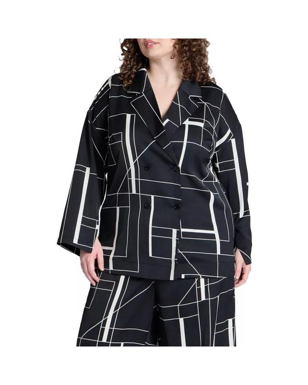 Hitmakers S01 Trey Campbell Geometric Lines Print Blazer Clanton Jacket