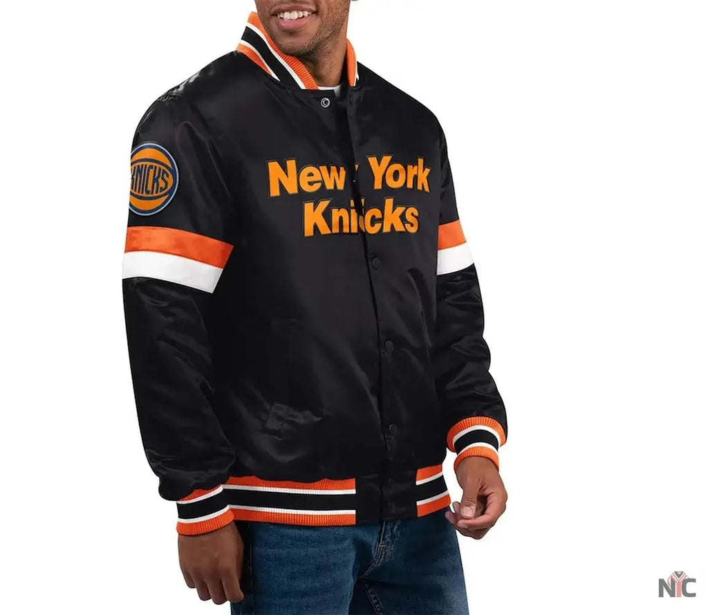 Home Game New York Knicks Black Jacket Clanton Jacket