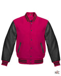 Hot Pink & Black Varsity Jacket Clanton Jacket