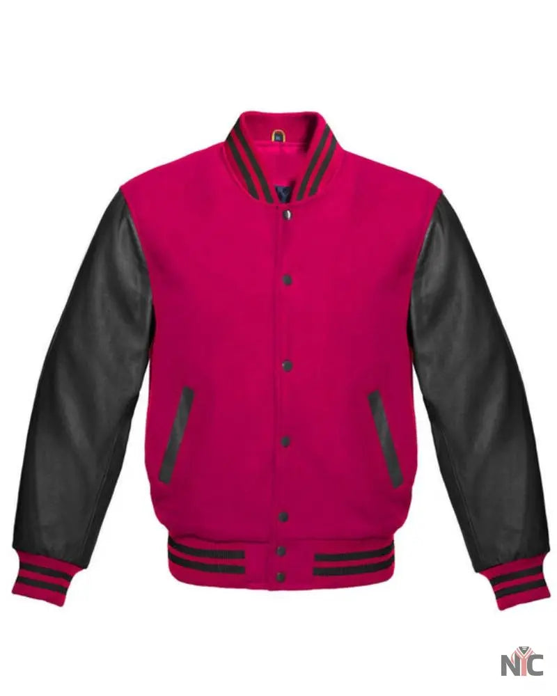Hot Pink & Black Varsity Jacket Clanton Jacket
