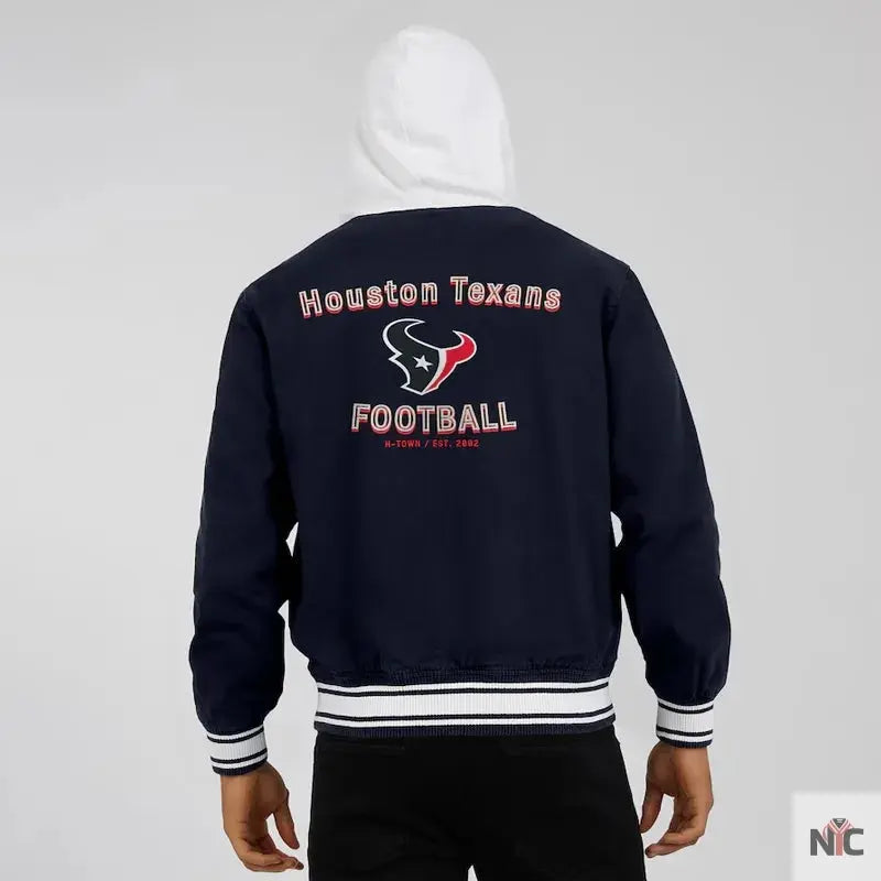 Houston Texans Navy Cotton Hooded Jacket Clanton Jacket