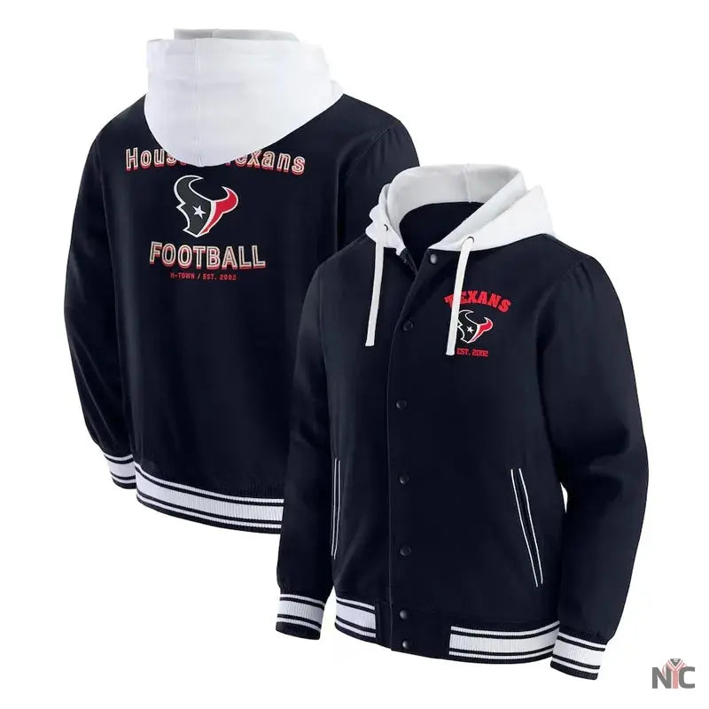 Houston Texans Navy Cotton Hooded Jacket Clanton Jacket