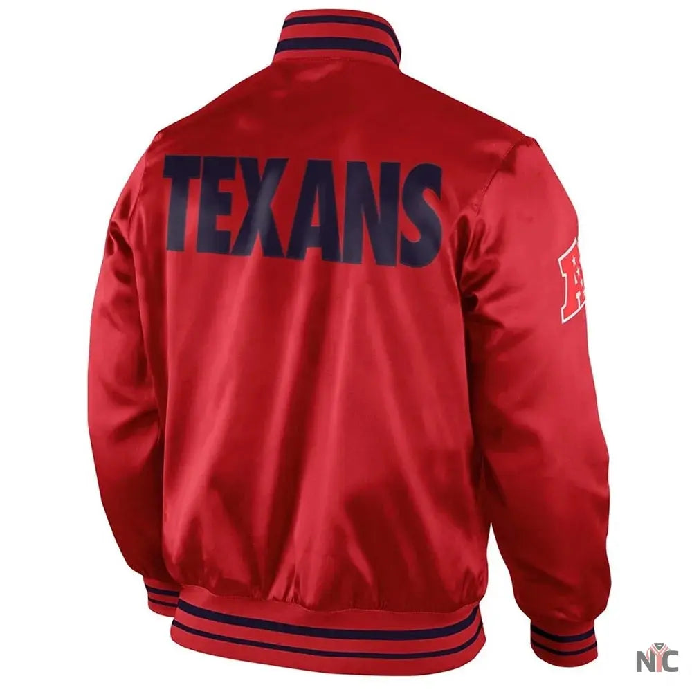 Houston Texans Start Again Red Satin Jacket Clanton Jacket
