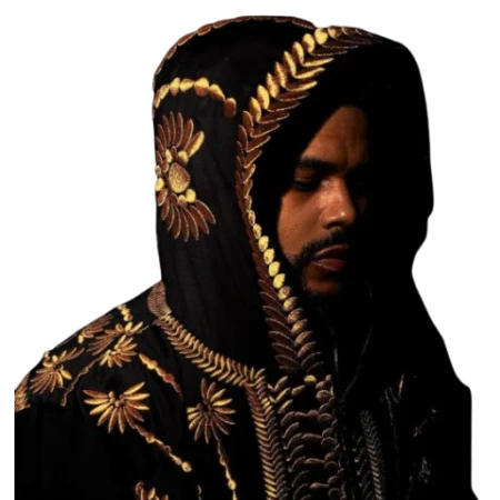 Hurry Up Tomorrow The Weeknd Golden Embroidered Hooded Coat Clanton Jacket