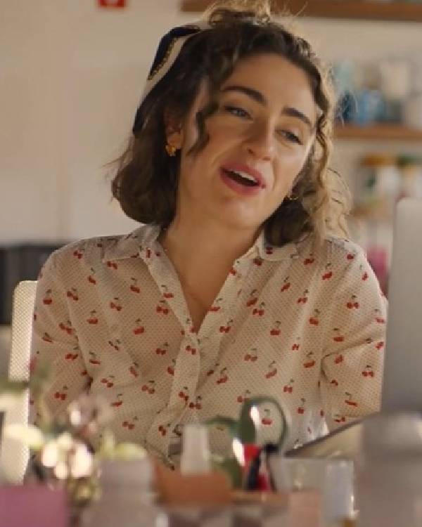 I Love LA Rachel Sennott Cherries Printed Blouse