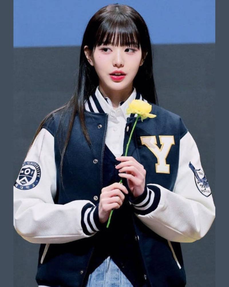IVE Wonyoung Yonsei University Varsity Jacket Clanton Jacket