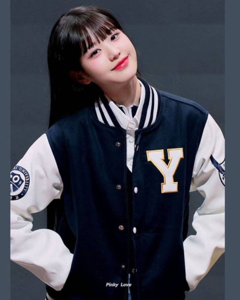 IVE Wonyoung Yonsei University Varsity Jacket Clanton Jacket