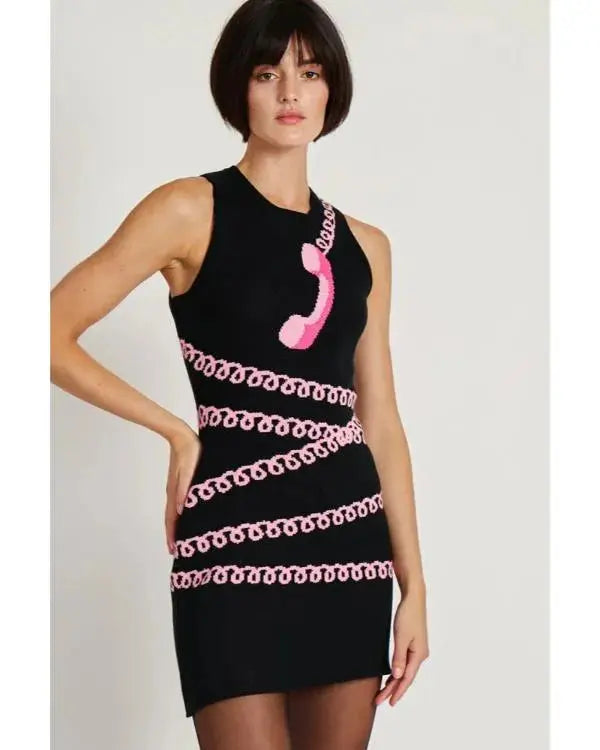 I Love LA S01 Lauren Holt Telephone Print Dress