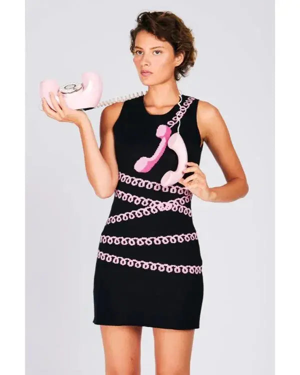 I Love LA S01 Lauren Holt Telephone Print Dress