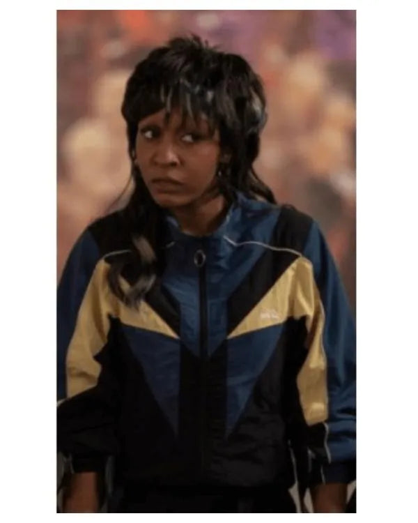 I Love LA S01 Mimi Rush Blue Colorblock Track Jacket