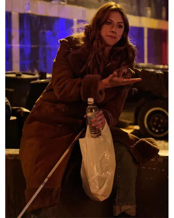 In The Dark S04 Perry Mattfeld Brown Suede Trench Coat