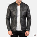 Ionic Black Leather Jacket Clanton Jacket
