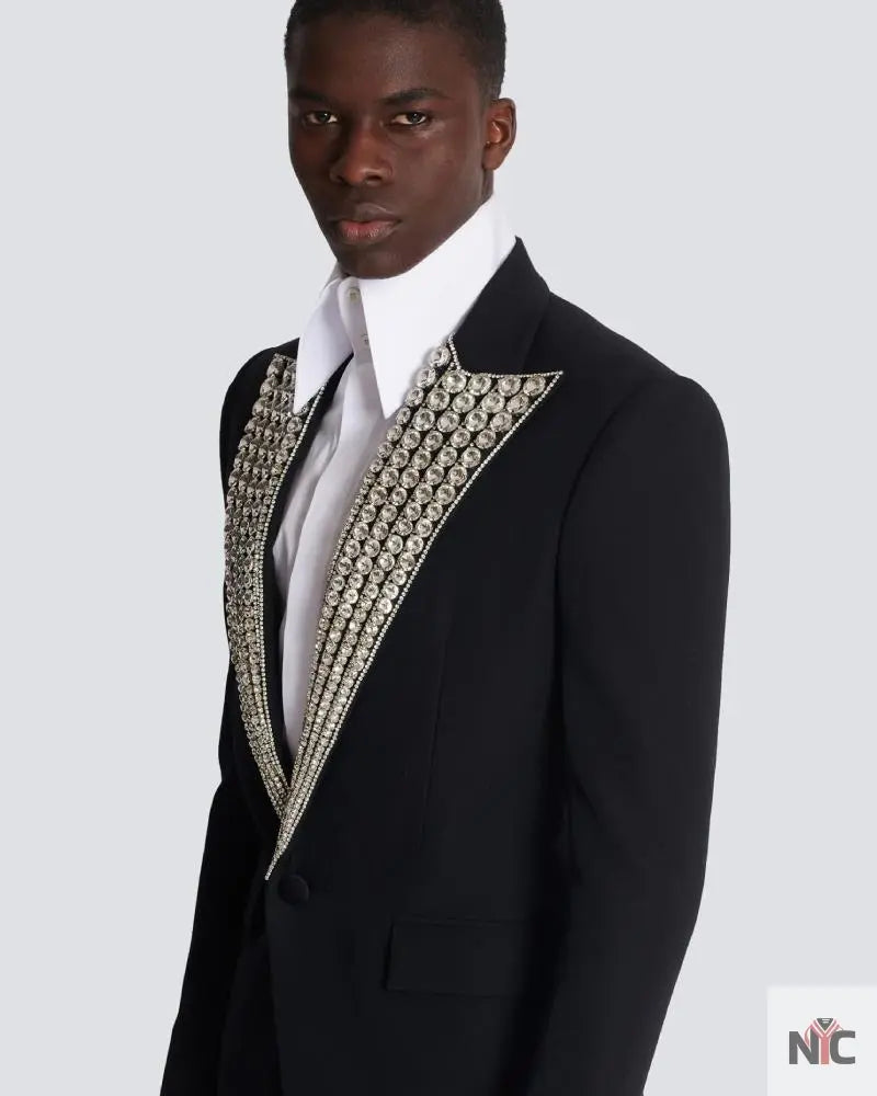 Jacket With Crystal-Embellished Collar Clanton Jacket