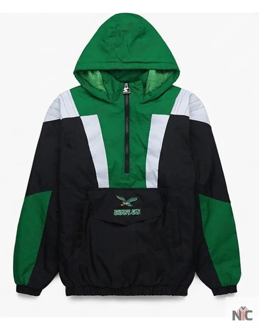 Jason Kelce New Heights Podcast Eagles Starter Jacket Clanton Jacket
