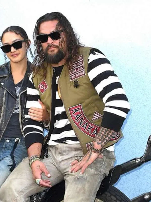 Jason Momoa The Bikeriders 2024 Movie Premiere Brown Vest - Clanton Jacket