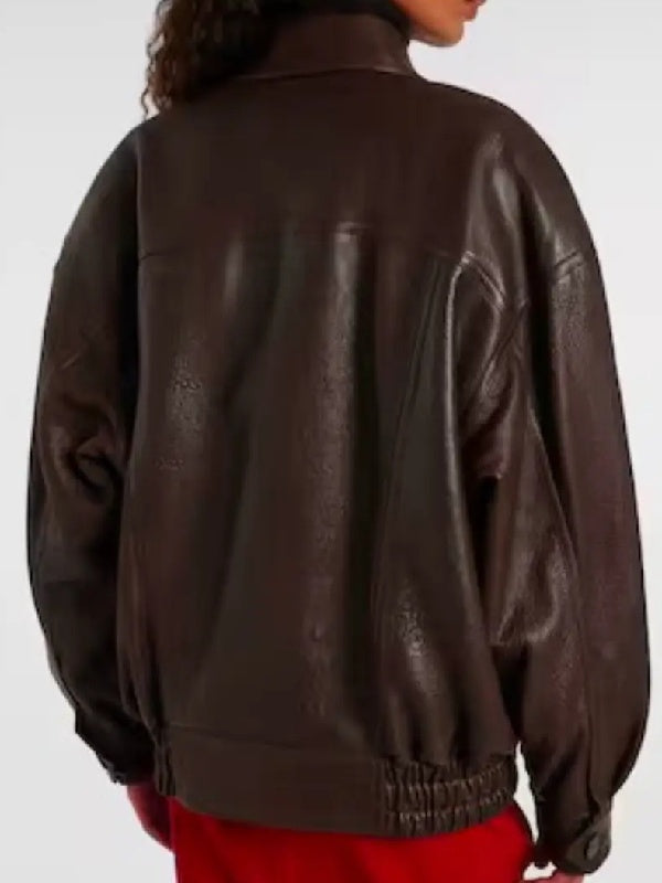 Jennifer Lopez Office Romance 2026 Brown Leather Jacket WorthVee