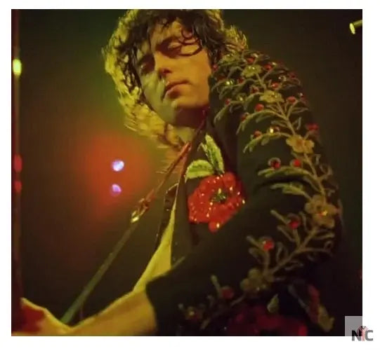 Jimmy Page Poppy Rose Floral Black Jacket Clanton Jacket