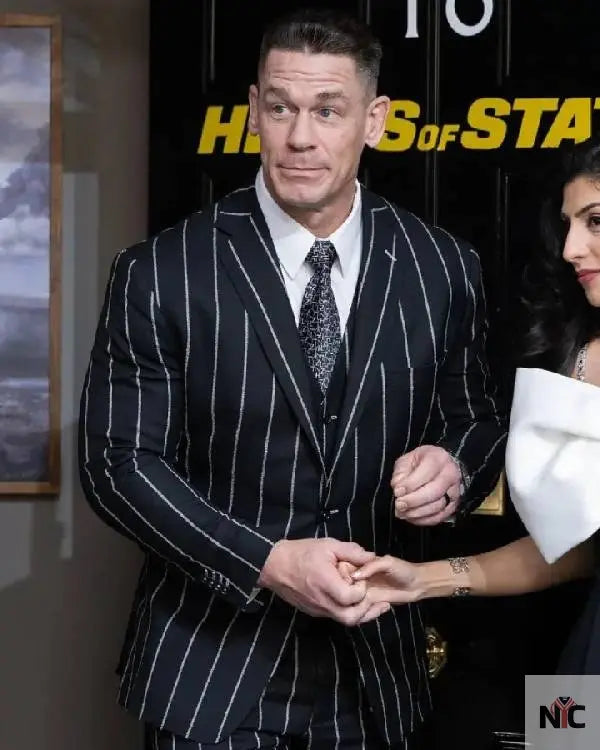 John Cena Head Of State Screening Striped Blazer Clanton Jacket