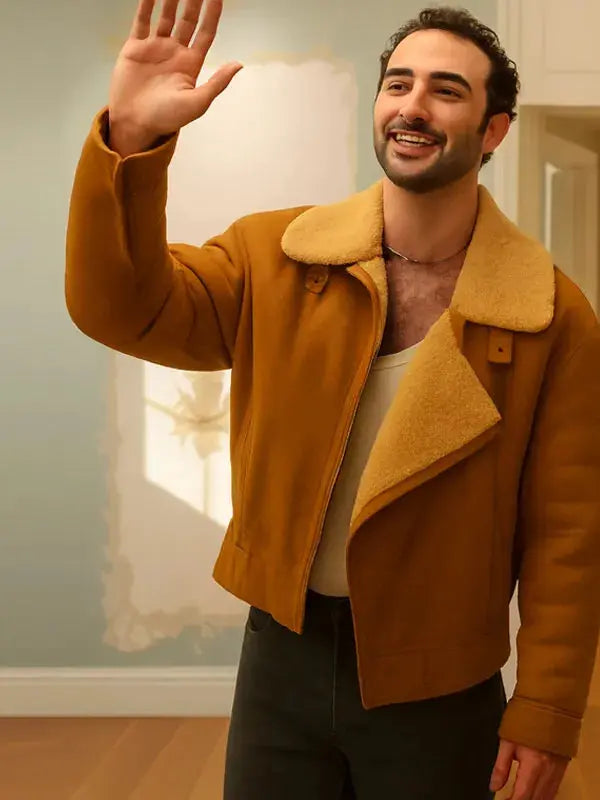 Jordan Firstman I Love LA Brown Shearling Jacket