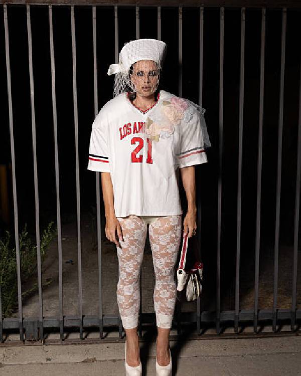 Julia Fox LA White Jersey Clanton Jacket