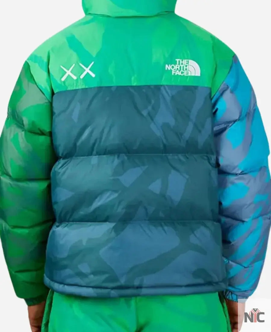 KAWS x The North Face Retro 1996 Nuptse Green Jacket - Clanton Jacket